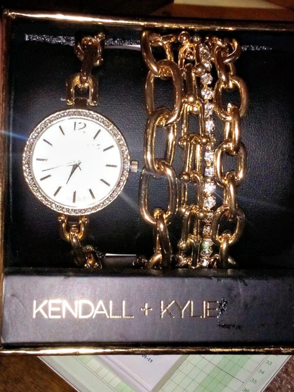 Kendall + Kylie Gold Tone Metal Analog Watch and Bracelet Set Analog Watch and